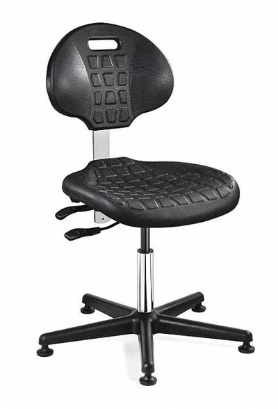 BEVCO Cleanroom Task Chair: Polyurethane, Armless, Ht Range 15 in to 20 in, 18 1/2 in Seat Wd - Polyurethane ESD & Cleanroom Chairs