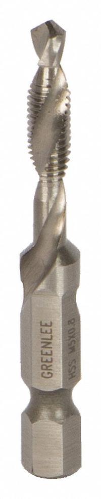 GREENLEE Drill, Tap, Countersink: M5x0.8 Metric, 2 1/4 in Overall Lg (MPN DTAPM5C). Key specifications — attr1300068: GREENLEE; attr1300074: Not Impact Rated.