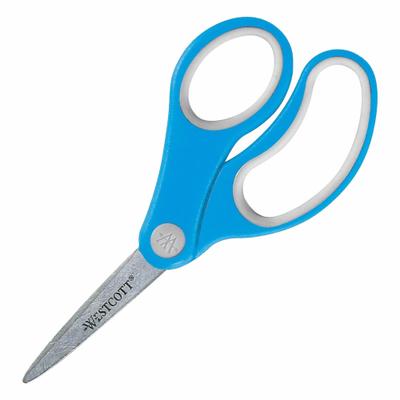 ACME UNITED CORPORATION Scissors: Ambidextrous, 5 in Overall Lg, Stainless Steel, Pointed - Plastic-Handle Scissors