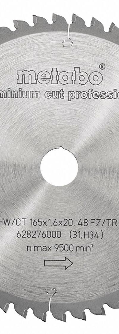 METABO Circular Saw Blade: 6 1/2 in Blade Dia - Aluminum & Soft Metal-Cutting Blades