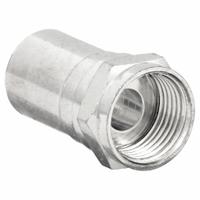 DOLPHIN COMPONENTS CORP Coaxial Connector: Male, Connector, Silver, Crimp-On, RG-6, F-Type, 10 PK (MPN DC-257046-X). Key specifications — Product Type: Connector; Brand: DOLPHIN COMPONENTS CORP; Color: Silver; Finish: Nickel-Plated; Gender: Male.