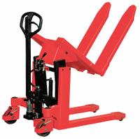 DAYTON High-Lift Pallet Jack: 2,200 lb, Steel, Std Fork, 32 in L x 22 in W Forks, Hand Pump (MPN 33W285). Key specifications — Lift Control: Hand Pump; Handle Type: D-Shaped; Brand: DAYTON.