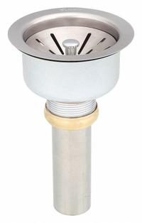 ELKAY Sink Drain: Stainless Steel, 7 3/8 in Overall Ht, 4 1/2 in Overall Dia, 1 1/2 in Pipe Dia (MPN LK35). Key specifications — Product Type: Sink Drain; Brand: ELKAY; Material: Stainless Steel; Includes: Drain.