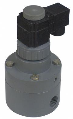 PLAST-O-MATIC Solenoid Valve: 2-Way, Normally Closed, 1 in Pipe Size, 120V AC, Dust Tight/Watertight (MPN PS100VW11-120/60-PP). Key specifications — Pipe Size: 1 in; Voltage: 120V AC; Brand: PLAST-O-MATIC; Coil Enclosure: Dust Tight.