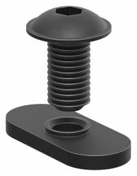 Bolt Assembly: 1/4" -20 Size, 1/2 in Thread Lg, Flanged Button Head Socket Cap, 10 Series, 15 PK (MPN 3321-15). Key specifications — Fastener Type: T-Nut; Fastener Head Type: Flanged Button Head Socket Cap; Material: Steel; Finish: Black Zinc-Plated; T-Slot Fastener Type: Bolt Assembly; Threaded Hole Location: Single Center; Compatible Series: 80/20 10 Series; System of Measurement: Inch.