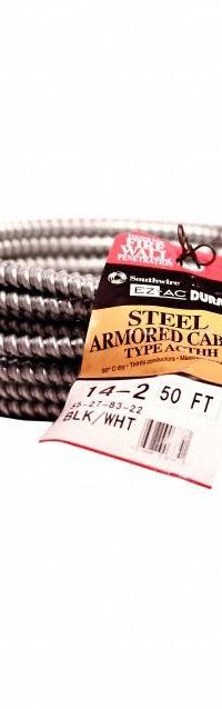 SOUTHWIRE Metal Clad Cable: 14 AWG, 2 Conductors, Copper, 250 ft, Galvanized Steel, Std, THHN (MPN 55278301). Key specifications — Brand: SOUTHWIRE.