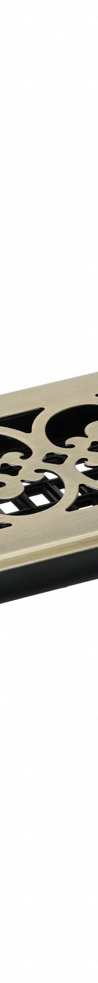 Floor Register: Floor, 15 1/2 in H, 5 1/2 in W, Decorative, Antiqued, Brass, Steel Grille, One-Way (MPN SPH414-A). Key specifications — Adjustable Blades: No; Brand: DECOR GRATES; Airflow Directions: One-Way; Grille Color: Brass.