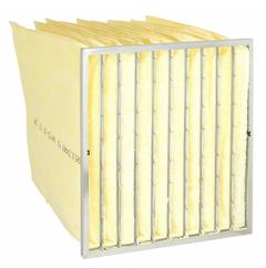 GRAINGER Pocket Air Filter: 24 in x 24 in x 22 in, MERV 14, Yellow, Fiberglass, 10 Pockets (MPN 2DVX1). Key specifications — Display Sell UOM: EA; Brand: GRAINGER; Media Material: Fiberglass; Performance Rating: MERV 14.