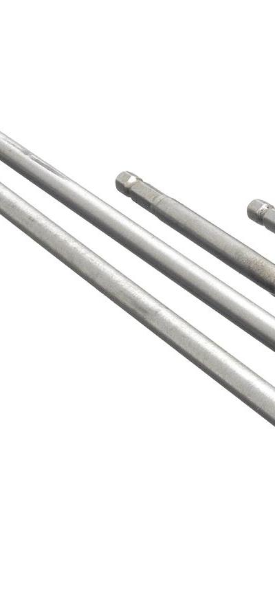EAZYPOWER Drill Bit Extension: 4 in_6 in_12 in_18 in Overall Lg - Three-Flat Shank Drill Bit Extensions