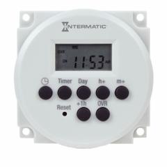 INTERMATIC Electronic Timer: 7 day, SPDT, 120-277V AC, 14 Events Available, Digital (MPN FM1D14-AV-U). Key specifications — Mounting Style: Panel; Astronomic Functionality: Not Astronomic; Brand: INTERMATIC.
