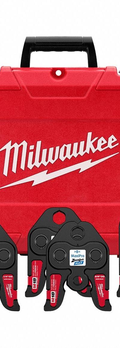 MILWAUKEE Press Jaw Kit: 1/4 to 1 1/8 in Pipe - Jaw & Ring Sets for Standard & Extended Press Tools
