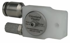 CLEVELAND VIBRATOR CO. Pneumatic Vibrator: 47.1 lbf, 10,580 vpm, 1/8 in, CVT-P, 90 dBA, Continuous (MPN CVT-P-30). Key specifications — attr671163: 90 dBA; attr671170: 47.1 lbf @ 80 psi; attr671165: 9,840 vpm @ 40 psi; attr671184: 1/8 in; attr671192: NPT; attr671193: 1/8 in; attr671179: Acetal Plastic; attr671175: CLEVELAND VIBRATOR CO..