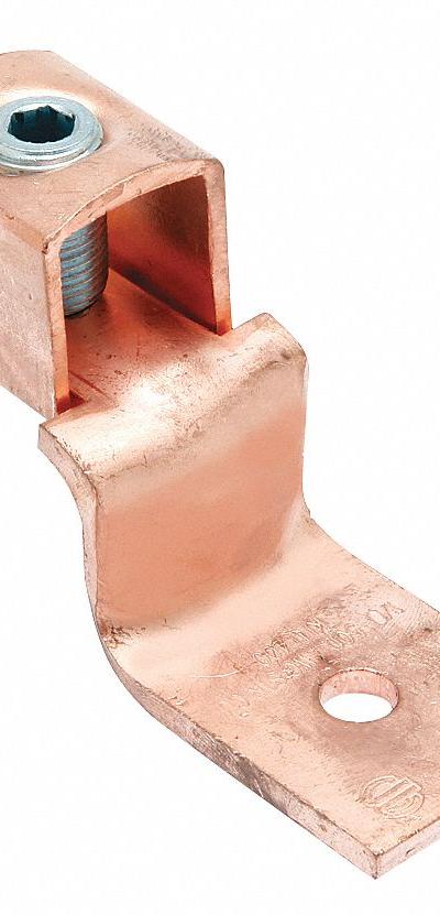 BURNDY Wire Connector: 14 AWG – 10 AWG Wire Sizes - Straight Mechanical Lugs with Offset Tongues