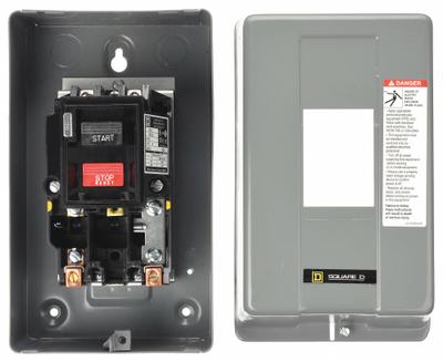 SQUARE D Manual Motor Starter: Non-Reversing, 2 Poles, 30 A, NEMA Size 1P - Enclosed Non-Reversing Starters with Thermal Overloads