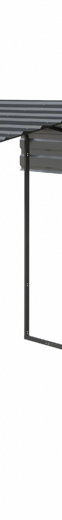 ARROW Carport: 20 ft Overall Lg, 10 ft Overall Wd, 9 ft Overall Ht, Powder Coated, Galvanized Steel (MPN CPHC102009). Key specifications — Brand: ARROW; Frame Color: Black; Includes: Easy Hook Anchors; Leg Adjustability: Fixed Legs; Panel Color: Charcoal; Panel Material: Galvanized Steel.