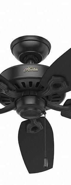 HUNTER Ceiling Fan: 52 in Blade Dia, Matte Black/Peppered Walnut, 3 Speeds, Builder Elite (MPN 53243). Key specifications — Finish: Matte Black/Peppered Walnut; Material: Galvanized; Series: Builder Elite; Light Kit: No; Number of Speeds: 3; Brand: HUNTER.