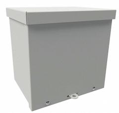 WIEGMANN Enclosure: Steel, 12 in x 10 in x 4 in, 3R, Solid Cover, Screw On, Included, Painted (MPN RSC101204). Key specifications — Brand: WIEGMANN; Closure Method: Padlock Hasp; Knockouts: Included.