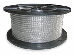APPROVED VENDOR Wire Rope: Nylon, Galvanized Steel, 7 x 19, 840 lb Working Load Limit, Silver (MPN 2VJH6). Key specifications — End Type: Plain; Brand: APPROVED VENDOR.