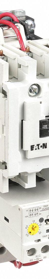 EATON NEMA Magnetic Motor Starter: Non-Reversing, 3 Poles, NEMA Size 1, 27 A, 24V AC Coil (MPN AN19DN0T5E020). Key specifications — Brand: EATON; Auxiliary Contact Form: 1NO; Coil Voltage: 24V AC; Phase: Three; Operator: None; Operator Controls: None; Auxiliary Contacts Included: 1NO; Signaling Features: Pilot Light.