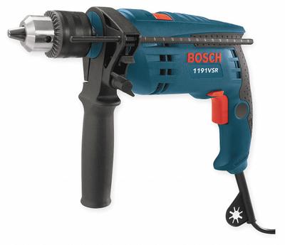 BOSCH Hammer Drill Kit: Corded, 1/2 in Chuck, 5/8 in Concrete Capacity, 3,000 RPM - 1/2" Chuck Corded Hammer Drills