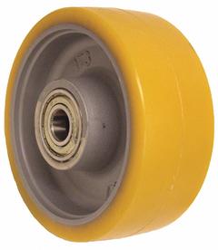 APPROVED VENDOR Caster Wheel: 7 7/8 in Wheel Dia., 3 1/8 in Wheel Wd, Polyurethane, Iron, Std (MPN GTH 202/25K-BB0.75). Key specifications — Brand: APPROVED VENDOR; Wheel/Tread Color: Yellow.