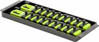 ERNST MANUFACTURING Socket Organizer: Yellow, 3 5/8 in Overall Wd, 18 Posts/Slots, Sockets (MPN 8561HV). Key specifications — attr1125333: (192) I.D. Stickers; attr1125346: ERNST MANUFACTURING; attr1125347: Yellow; attr1136588: Sockets; attr1125364: Socket Bit Tray.