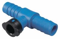 HYDRORAIN Tee: 1" Insert x 1/2" BLR, ABS Plastic, 150 psi Max Working Pressure, 4 in Wd, 2.38 in Ht (MPN 37904). Key specifications — Connection: 1" Insert x 1/2" BLR; Material: ABS Plastic; Product Type: Tee.