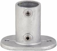 Structural Pipe Fitting: Railing Base Flange, Oval, 2 in For Pipe Size, Cast Iron, Gray, Flange Base (MPN 30LX13). Key specifications — Manufacturer Part Number: 30LX13; Brand: APPROVED VENDOR; Finish: Zinc-Plated; Material: Cast Iron; Product Type: Railing Base Flange.