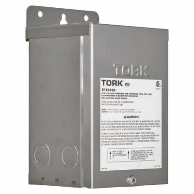 TORK Pool Light Transformer: 100 W Max Power Consumption, 120V AC, 12V AC/13V AC - Landscape, Pool & Spa Lighting Transformers