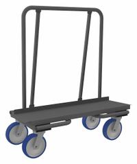 DURHAM MFG Panel Truck: 3,000 lb, Gray, 47 1/2 in L x 20 1/2 in W x 43 1/2 in H Deck, 1 Rails, Solid (MPN DTR-2045-8PU-95). Key specifications — Color: Gray; Caster/Wheel Configuration: (4) Swivel; Brand: DURHAM MFG.