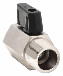APPROVED VENDOR Manual Two-Way Ball Valve: 1/8 in, Nickel-Plated Brass, Straight, MNPT x FNPT, Wedge (MPN G-CMV-18). Key specifications — Brand: APPROVED VENDOR; Handle: Wedge.