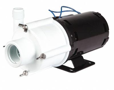 LITTLE GIANT Magnetic Drive Pump: Glass-Filled Polypropylene, 1/10 hp Horsepower, Single Phase - Magnetic-Drive Straight Centrifugal Pumps