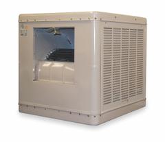 ESSICK AIR Ducted Evaporative Cooler: 1,800 sq ft, 42 7/16 in x 39 in x 39 in, 2 in Pad Thick (MPN 2YAE3-2HTK7). Key specifications — Brand: ESSICK AIR; Evaporative Cooler Voltage: 115V AC; Includes Drive Package: Drive Package Included; Drive Package Installation: Assembly Required.
