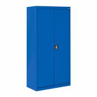 SANDUSKY Shelf Cabinet: 36 in x 18 in x 72 in, Recessed Handle & Three-Point Locking, Frame, Blue (MPN EA4R361872-06). Key specifications — Cabinet Color: Blue; Method of Construction: Welded; Base Type: Frame; Assembled: Assembled; Mobility: Stationary; Adjustable Shelves: (4) Adjustable; Cabinet Finish: Powder Coated; Door Handle Type: Recessed.