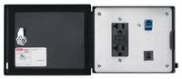 NVENT HOFFMAN Data Interface Port: Polycarbonate, 120V GFCI Receptacle/RJ45, 8 in (W) x 8 1/2 in (H) (MPN HGF5ETHCC). Key specifications — Manufacturer Part Number: HGF5ETHCC; Brand: NVENT HOFFMAN; Resets: 5 A Reset; IP Rating: IP66; Panel Configuration: 120V GFCI Receptacle; Panel Terminations: RJ45.