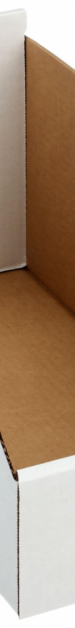 PACKAGING CORPORATION OF AMERICA Corrugated Shelf Bin: 17 in Overall Lg, 8 1/4 in x 8 1/2 in, White (MPN 1W961). Key specifications — Brand: PACKAGING CORPORATION OF AMERICA; % Recycled Content: 30-45%; Manufacturer Part Number: 1W961; Includes Dividers: Dividers Not Included; Electrostatic Discharge: Not Electrostatic Discharge Conductive.