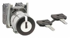 SCHNEIDER ELECTRIC Selector Switch: 3 Position, 22 mm Panel Mounting Size, 2NO, Series XB4 (MPN XB4BG33). Key specifications — Manufacturer Part Number: XB4BG33; Brand: SCHNEIDER; Switch Action: Maintained/Maintained/Maintained; Contact Form: 2NO; Key Removal Position: Center.