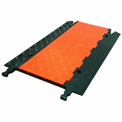 ELECTRIDUCT Cable Protector: 5 Channels, Hinged, 13/20 in Max Cable Dia, 27 1/2 in Wd - 5-Channel Hinged-Cover Cable Ramps