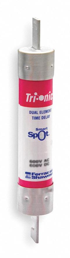 MERSEN Fuse: Class RK5, TR-RID Series, Time-Delay, 90 A, 250 V AC, 250 V DC, Indicating (MPN TR90RID). Key specifications — Series: TR-RID.