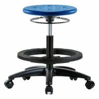 Stool: Polyurethane, Ht Range 17 3/4 in to 25 1/2 in, 13 in Seat Wd, 13 in Seat Dp, 0 Glides, Blue (MPN IPMBSO-RG-BF-RC-BLU). Key specifications — Brand: APPROVED VENDOR; Foot Support: Yes; Base Material: Fiberglass; ESD-Safe: Not ESD Safe; Number of Casters: 5.