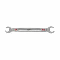 MILWAUKEE Flare Nut Wrench: Chrome Vanadium Steel, Chrome, 1/2 in_9/16 in Head Size (MPN 45-96-8302). Key specifications — attr309723: No; attr309730: Chrome; attr309729: Chrome Vanadium Steel; attr324937: MILWAUKEE.