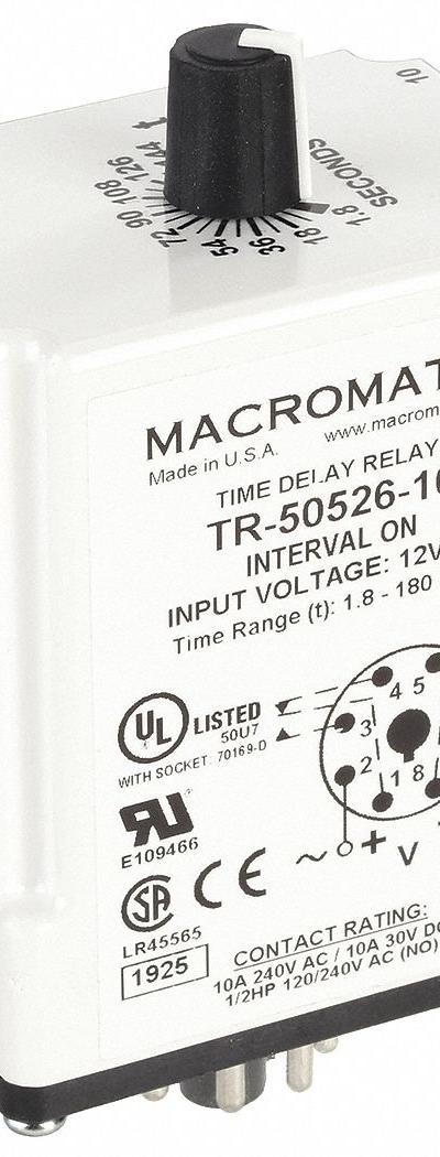 MACROMATIC Single Function Time Delay Relay: Socket Mounted - Socket-Mounted Relays