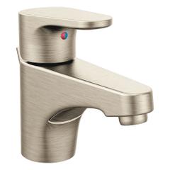 CFG Straight Spout Bathroom Faucet: Edgestone, Brass, Brushed Nickel Finish, 1.2 gpm Flow Rate (MPN 46100BN). Key specifications — Includes: Deck plate; Brand: CFG; Series: Edgestone.