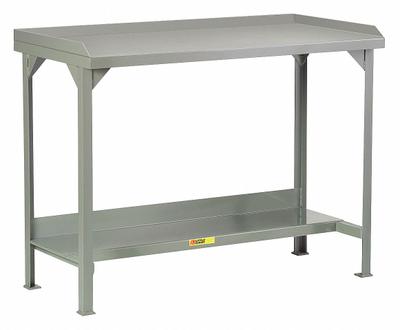 LITTLE GIANT Workbench: Fixed Ht, Steel, 84 in x 36 in, 3,000 lb Overall Load Capacity - Workbenches with Lower Shelves
