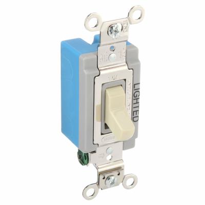 HUBBELL Wall Switch: Toggle Switch, Single Pole, Maintained, Ivory, 120/277V AC - Toggle Wall Switches