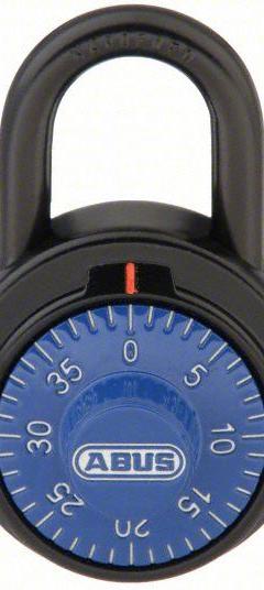 ABUS Combination Padlock: Dial Combo, Black, Steel, Std Shackle, Steel Shackle (MPN 78812Q). Key specifications — Dial Color: Red; Brand: ABUS.