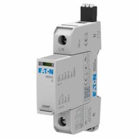 EATON Surge Protection Device: Single Phase, 480V AC, 1 Poles, 1 Wire + Ground Wires, L-G/L-N/N-G (MPN AGDN48010R). Key specifications — Voltage: 480V AC; Number of Wires: 1 Wire + Ground; Modes of Protection: L-G; Max. Continuing Operating Voltage: 480 V AC; Voltage Protection Rating: 1500V (L-G); Short Circuit Current Rating: 200 kA; Filtering: No; Includes: Alarm Contacts.