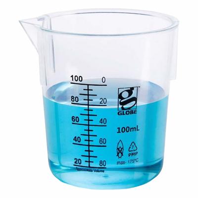 APPROVED VENDOR Beaker: Low Form, Printed Graduation, Polymethylpentene, Clear, 100 mL - Low Form Plastic Beakers Without Handles