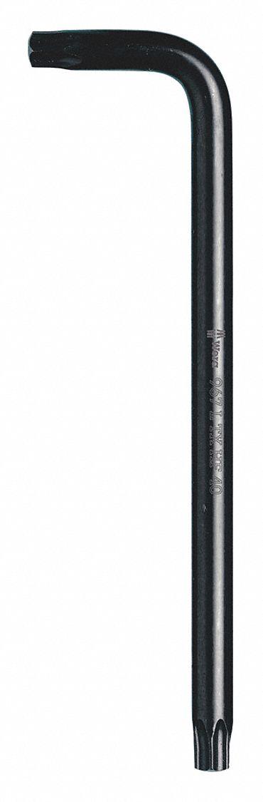 WERA Torx Key: 2 Tips, Torx, Std End, T25 Tip Size, Short, Alloy Steel, Black Oxide - L-Shaped Torx & Torx Plus Keys