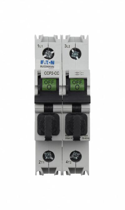 BUSSMANN Fuse Block: Finger-Safe, 2 Pole, 600 V AC, DIN Rail Mounting - UL Class CC Fuse Blocks
